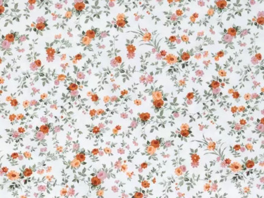 White Floral Zipper Pouch