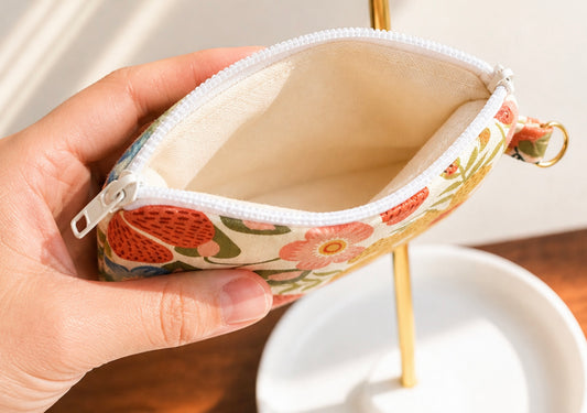 Colorful Floral Zipper Pouch | Handmade Coin Purse |
Floral & Neutral Card Holder