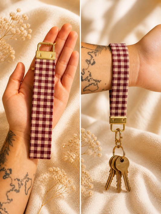 Red Gingham Wristlet Keychain | Cottagecore
Fabric Key Fob