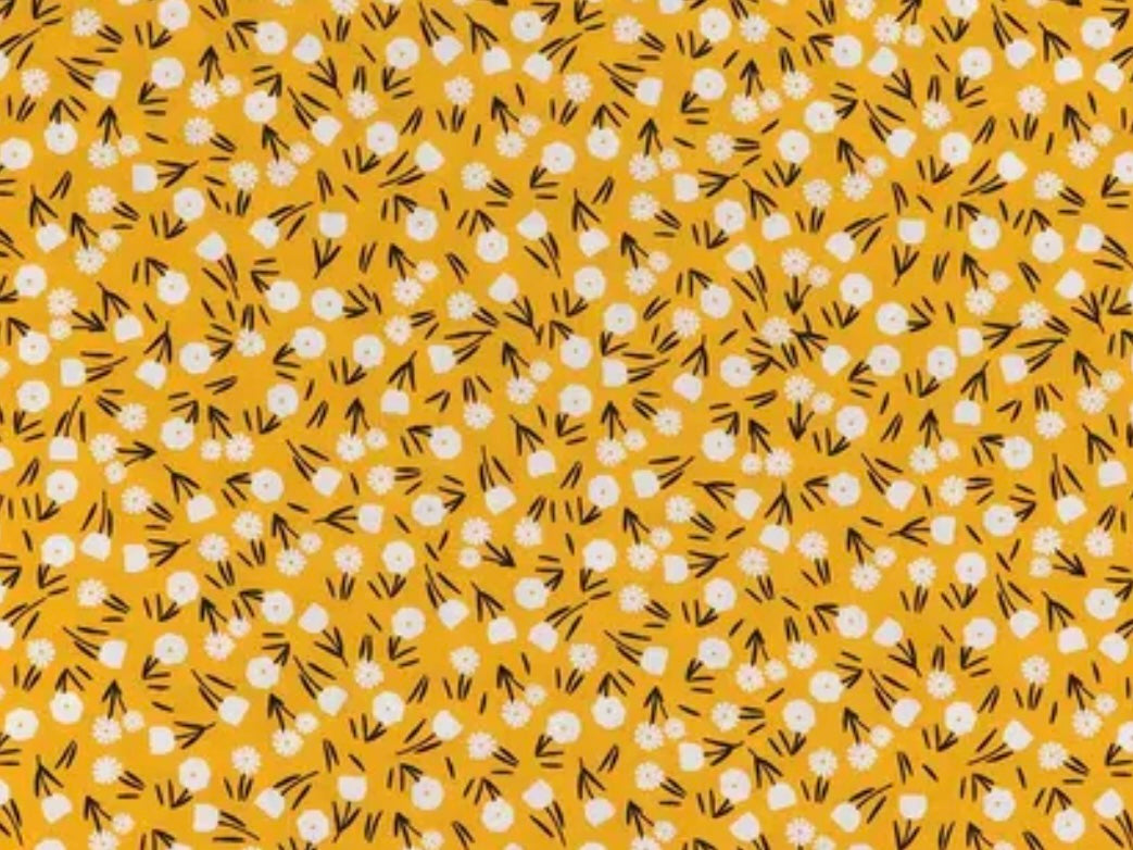 Yellow Floral Envelope Wallet or Zipper Pouch | Handmade