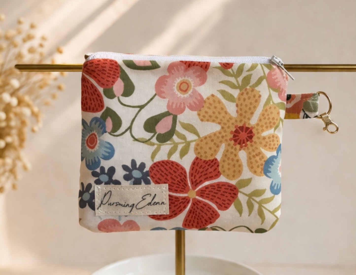 Colorful Floral Zipper Pouch | Handmade Coin Purse |
Floral & Neutral Card Holder