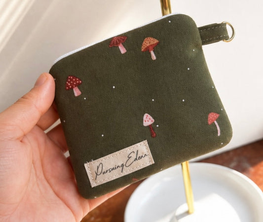 Mushroom Zipper Pouch | Handmade Coin Purse |
Floral & Neutral Card Holder
