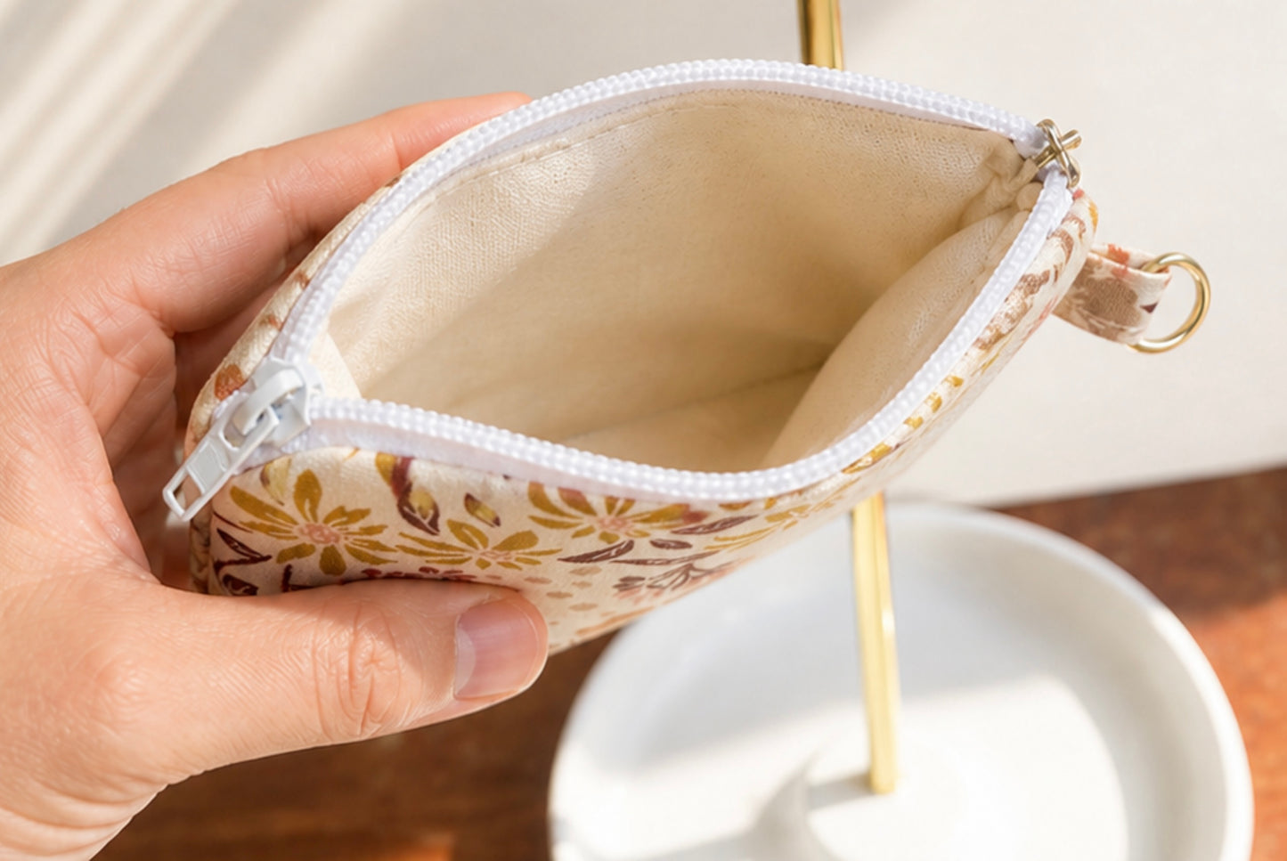 Blush Pink Floral Zipper Pouch | Handmade Coin Purse |
Floral & Neutral Card Holder